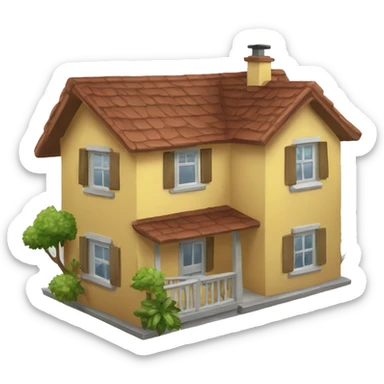 cohete que cayo en una casa sticker