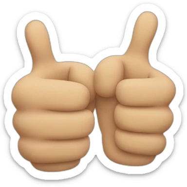 two hands with thumbs up sticker