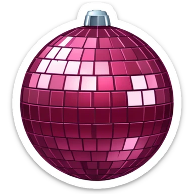 Disco Ball burgundy color sticker