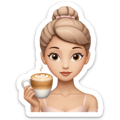 Ballerina con testa di cappuccino sticker