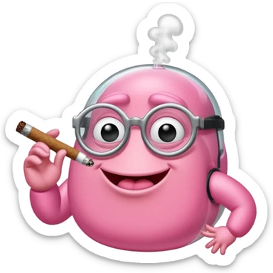 Bubble bass smoking weed sticker