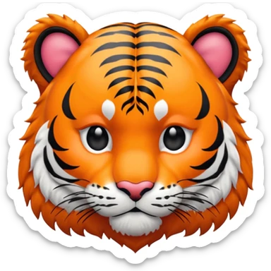 A tiger with hearts in his eyes sticker