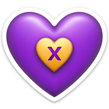 The Letter “x” inside a Purple Heart sticker