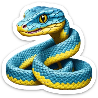 Blue cartoon pit vipef sticker