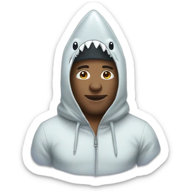 man with a shark onesie sticker