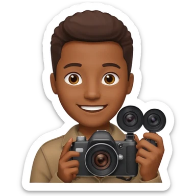 Make a blackest person hold a camera sticker