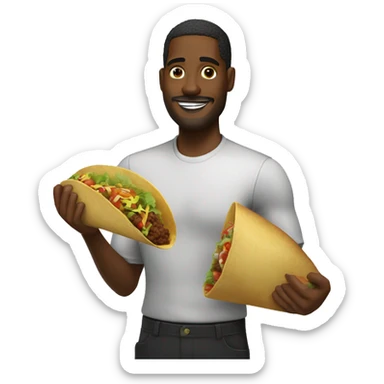 food taco with black man  sticker