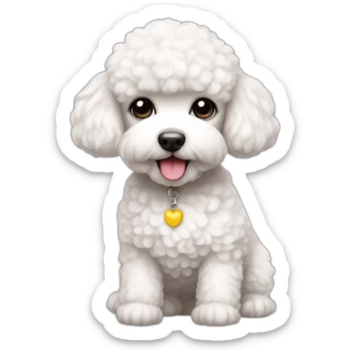 lovely white toypoodle sticker