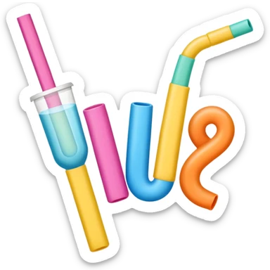 Bendy straw that spells the word bride sticker