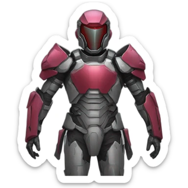 futuristic Autonomous Combat armored colored crimson breastplate sticker