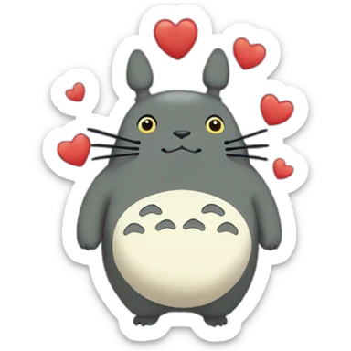 Totoro-heart-happy sticker