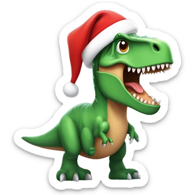 Tyrannosaurus Rex with Santa Hat sticker