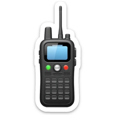 Black police walkie talkie with antenna sticker