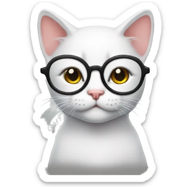 Kitty with glasses  sticker