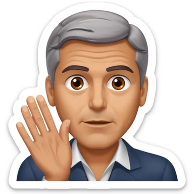 George clooney hand slapping face sticker