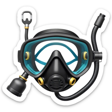In a scuba mask with regulator sticker