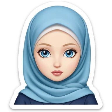 pretty bratz baddie, pale skin, hijabi, blue eyes sticker