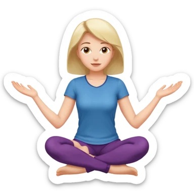 Woman on knees, forward facing, head looking up, arms outstretched either side of her sticker