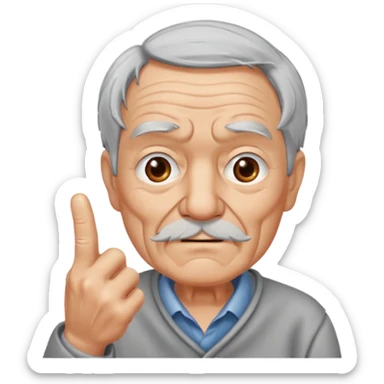 Old man flipping you off sticker