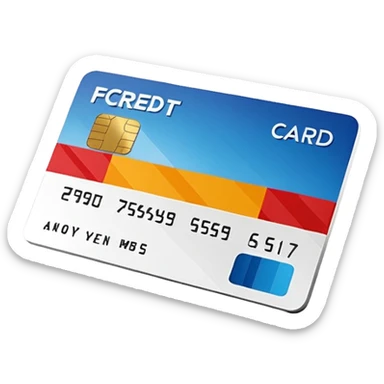3D icon of a credit-card–shaped corporate card with a bold color of #FF3D00 stripe. Display the exact text ‘WAD’ as a logo. No numbers, no chip, no issuer logos. Modern, clean, high-end. sticker