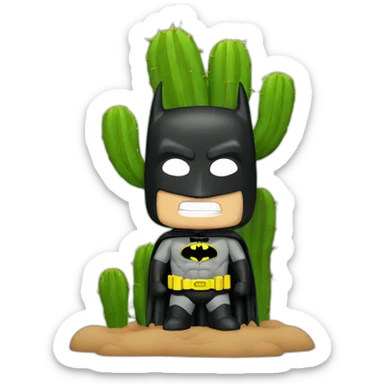 Batman besando un cactus sticker