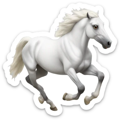 White horse running wild sticker