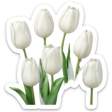 White tulips sticker