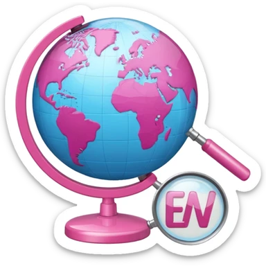 mix light pink dark pink and white girly globe with WWW in big letters under it and a small magnifying glass
It looks like an internet bar icon. sticker