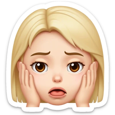 Cute pleading pouting face sticker