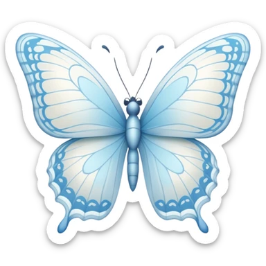 White butterfly with little pastel blue on its wings sticker