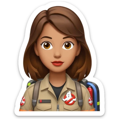ghostbusters female long hair sticker