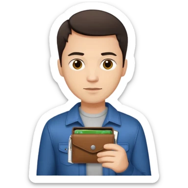 ligth man with wallet in hand sticker