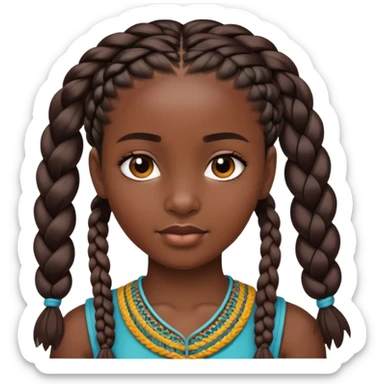 back of african girls head sticker