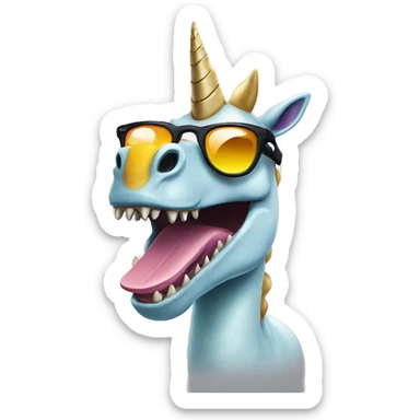 Unicorn dinosaur wearing sunglasses  sticker