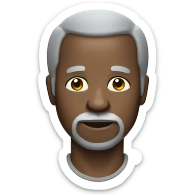 Seventy years old black man with balled head and short grey beard  sticker