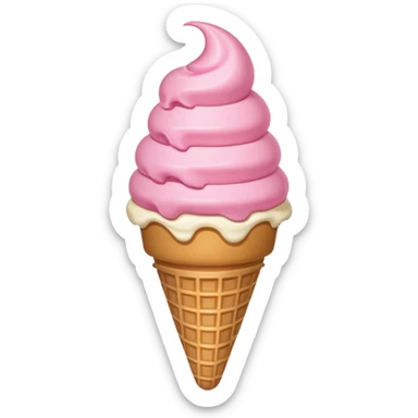 A pink ice crean with a bou sticker