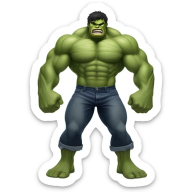 Incredible Hulk super jacked sticker