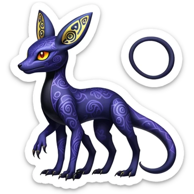 Pastel Gothic Salandit-Umbreon-Fakémon-hybrid-creature (full body)  sticker