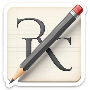 pencil writing Russian alphabet sticker