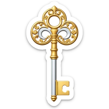 shiny gold key sticker