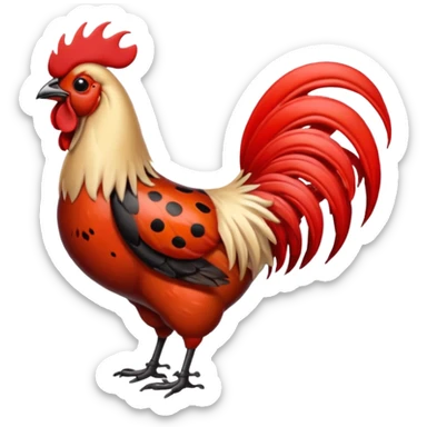 Ladybug and rooster sticker