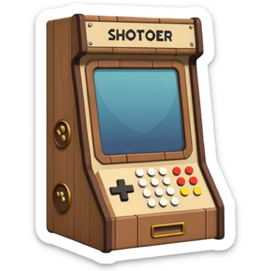 Pixel shooter cabinet sticker