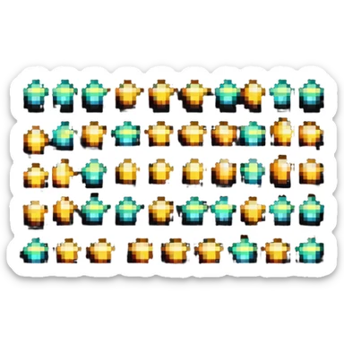 pixel art little stars with glowing effect sticker