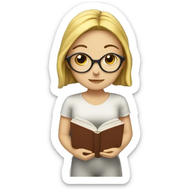 Brain girl and book sticker