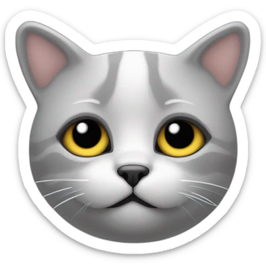 Chat gris clair qui rêve en dormant sticker