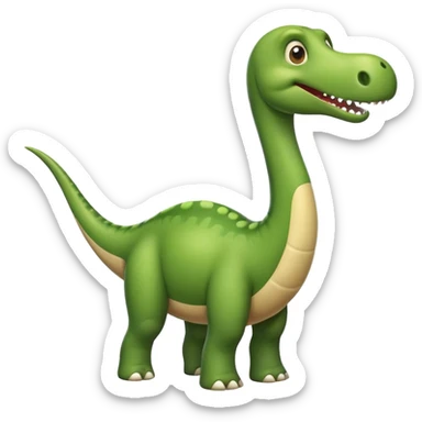 diplodocus emoji with long neck resembling a phallic shape, humorous facial expression sticker