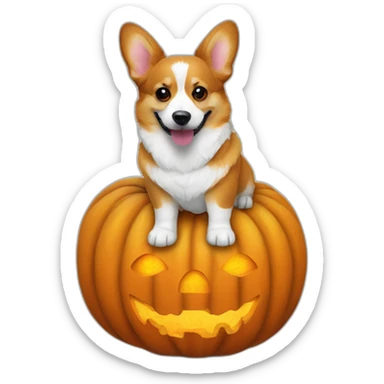 Corgi pumpkin halloween sticker