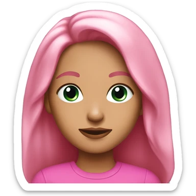 Brunnete girl with pink sticker