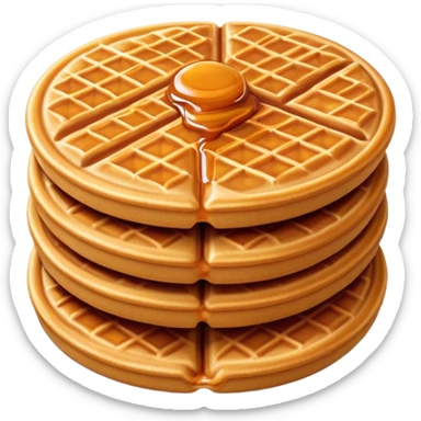 Cinematic Realistic Stroopwafel Dessert Emoji, depicted as a delicate caramel-filled waffle cookie rendered with crisp textures and warm, inviting lighting. sticker