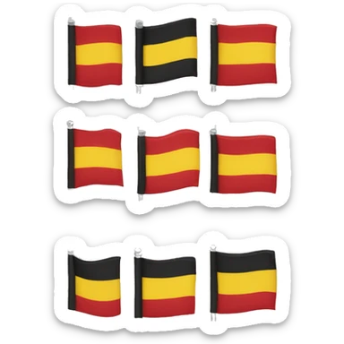 black and red rectangular flag with yellow circle in the middle  sticker